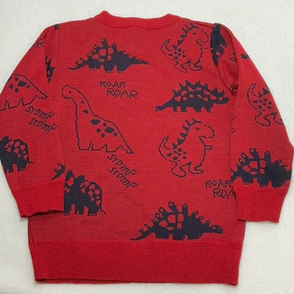 Red Dinosaur Print Sweater - Picture 6 of 8